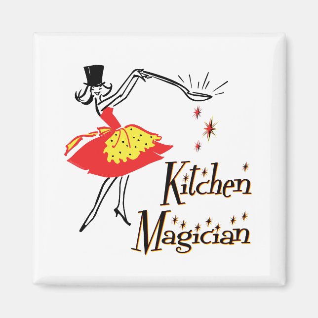 Kitchen Magician Retro Kochkunst Magnet (Vorne)