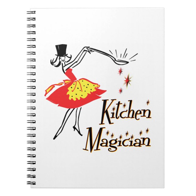 Kitchen Magician Retro Kochkunst Notizblock (Vorderseite)