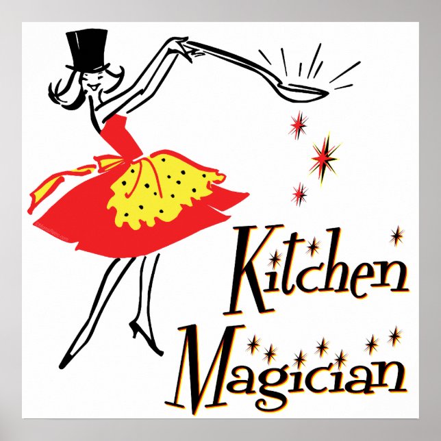 Kitchen Magician Retro Kochkunst Poster (Vorne)