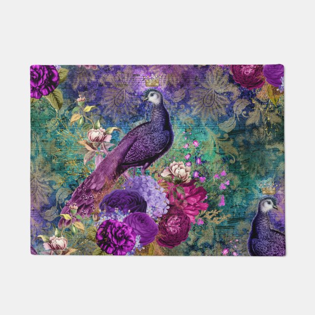 Kitchen Mat Kitchen Floor Mat Peacock Peacocks Fußmatte (Vorderseite)