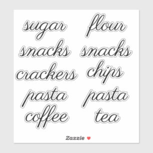 Kitchen Pantry Organisation Script Label Sticker