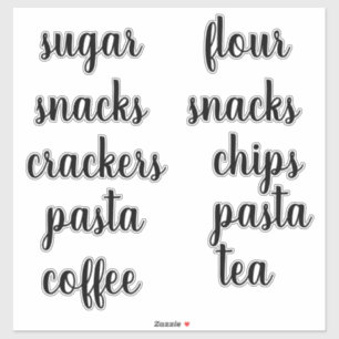 Kitchen Pantry Organisation Script Label Sticker