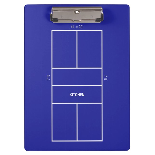 Kitchen Pickleball Court Diagram Klemmbrett (Vorderseite)
