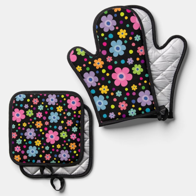 Kitchen Pot Holders Ofenhandschuh & Topflappen-Set (Vorderseite/Rückseite)