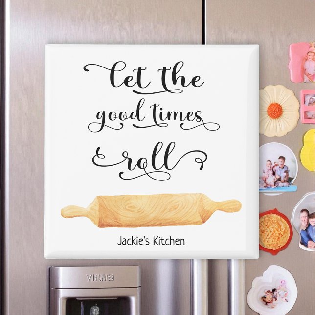 Kitchen Quote Funny Schwarz-weiß Typografie Magnet (Von Creator hochgeladen)