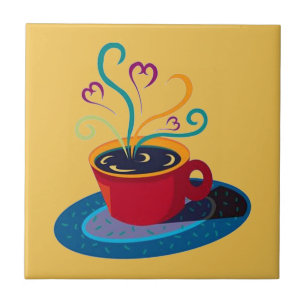 Kitchen Tile Trivet Kaffee Cup Liebe Tee Bar Kriec Fliese