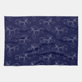 Kitchen Towel - Blue And White Lemons Pattern Geschirrtuch