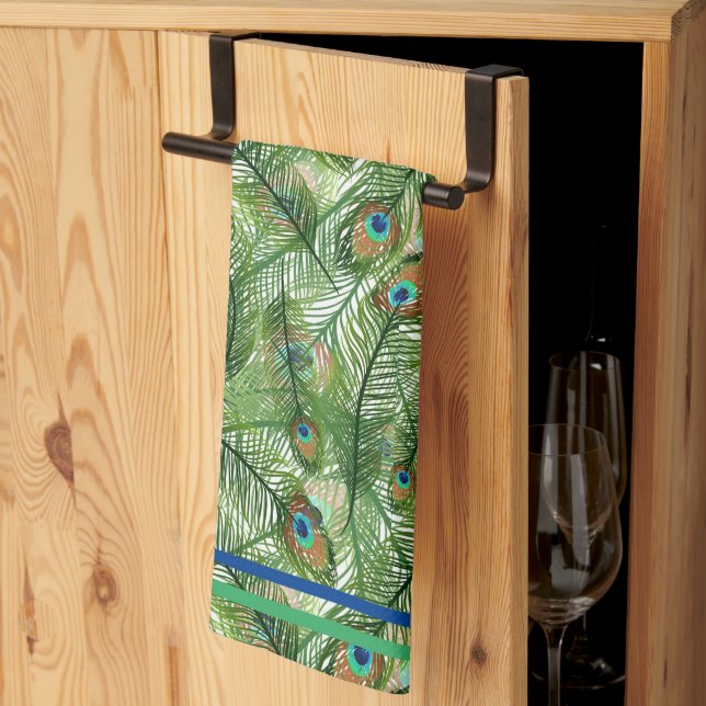 Kitchen Towel Peacock Feathers Geschirrtuch (Drittel gefaltet)