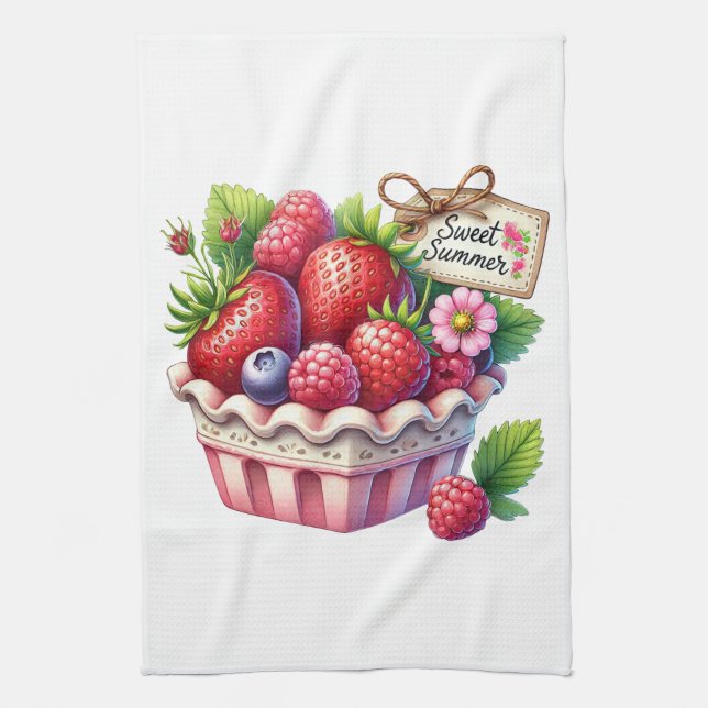 Kitchen Towels-Berry Basket Kitchen Towel  Geschirrtuch (Vertikal)