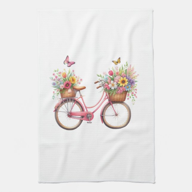 Kitchen Towels-Hello Spring Floral Kitchen Towels Geschirrtuch (Vertikal)