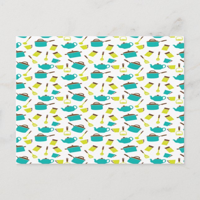 Kitchen Utensils pattern Postkarte (Vorderseite)