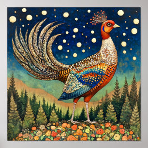 Kitchen Wall Deco Fasant Cottailcore Printwerbung Poster