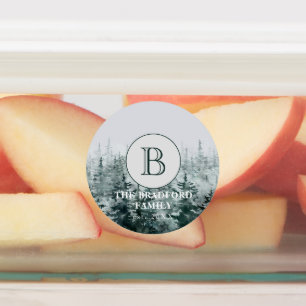 Kitchenette Rustic Forest Monogram Produkt wasserd Etiketten