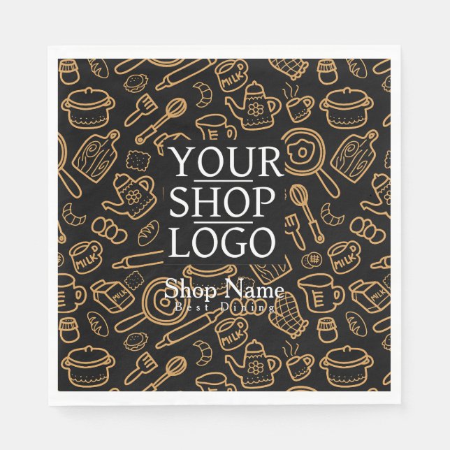 Kitchenware Black Brown Logo Serviette (Vorderseite)
