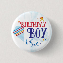 Kite Birthday Boy Button