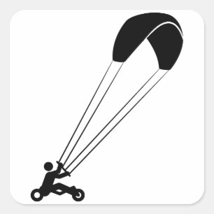Kite Buggying Quadratischer Aufkleber
