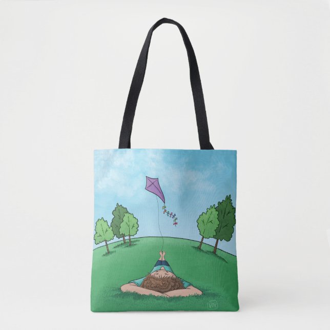 Kite Flying Design Tote Bag Tasche (Vorderseite)