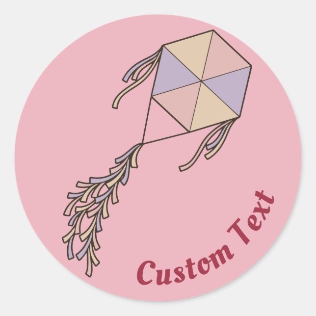 Kite Icon Pink Runder Aufkleber (Vorderseite)