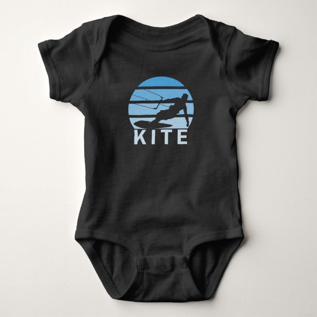 Kite Kiteboarding Surfer Windsurfing Vintage Baby Strampler (Vorderseite)