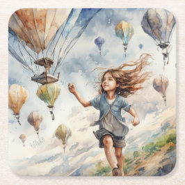 Kite Rechteckiger Pappuntersetzer