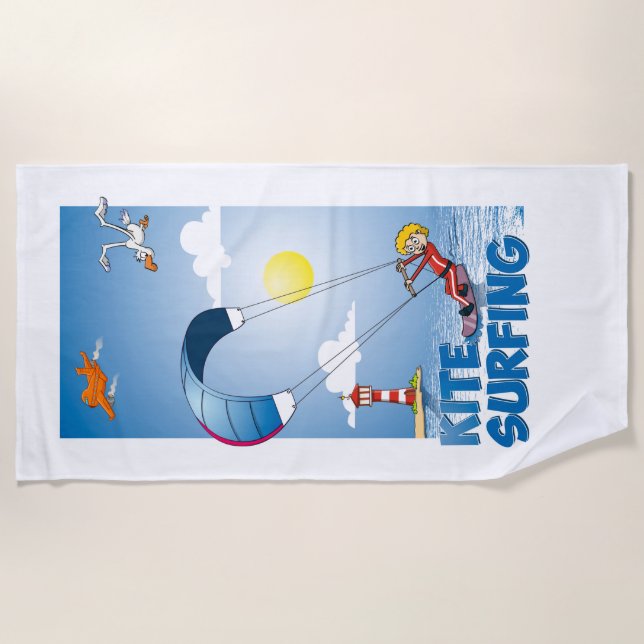 Kite surfing illustratie strandtuch (Vorderseite)