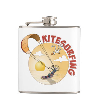 Kite surfing oranje illustratie. flachmann