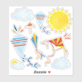 Kite Watercolor Stickers Aufkleber