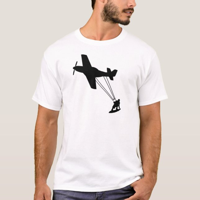 Kiteboard Flugzeug T-Shirt (Vorderseite)