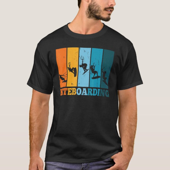Kiteboard Kitesurf Kiteboarding Kitesurfing Retro  T-Shirt (Vorderseite)