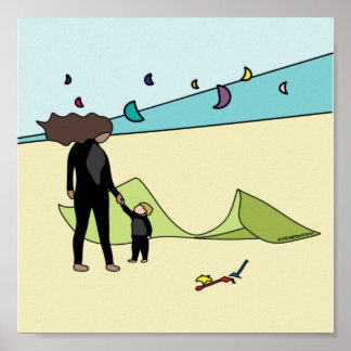 Kiteboard/kitesurf- Mon bébé Poster