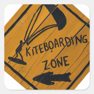 Kiteboard-Zeichen Quadratischer Aufkleber