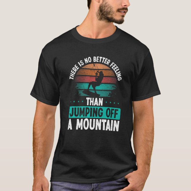 Kiteboarder Jumping off a Mountain Kitesurfer Vint T-Shirt (Vorderseite)