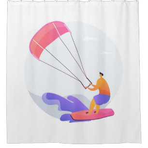 Kiteboarder Kitesurfer Duschvorhang