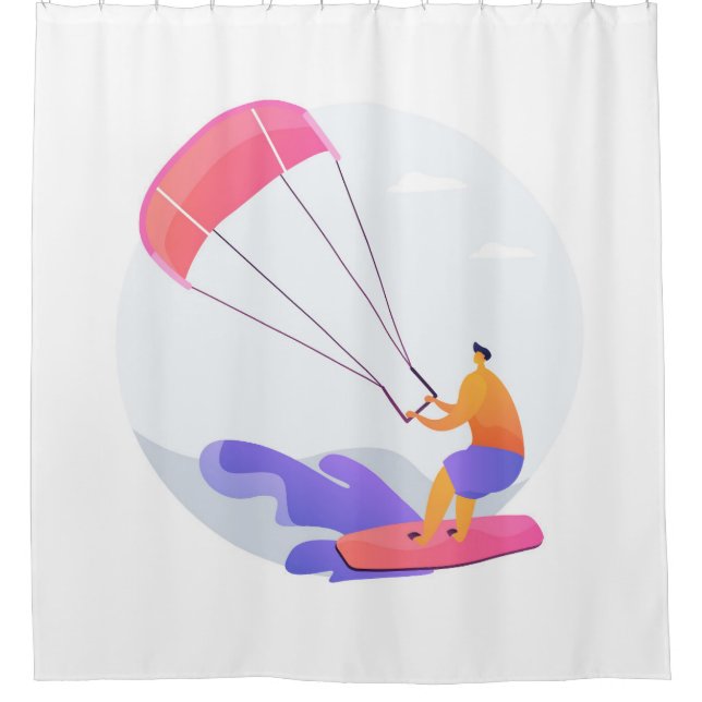 Kiteboarder Kitesurfer Duschvorhang (Vorderseite)