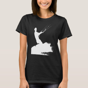Kiteboarder reiten eine weiße Silhouette T-Shirt
