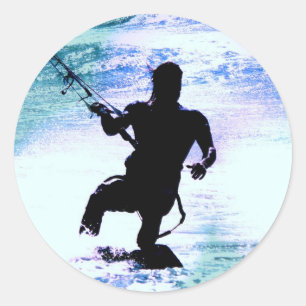 Kiteboarding-Aufkleber Runder Aufkleber