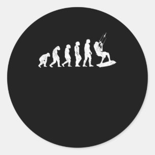 Kiteboarding Evolution Kitesurfer Development Runder Aufkleber