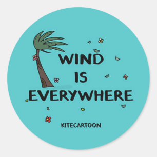 Kiteboarding/kitesurfing - Der Wind ist überall Runder Aufkleber