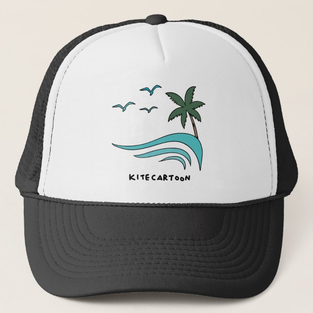 Kiteboarding/kitesurfing - kitecartoon truckerkappe (Vorderseite)