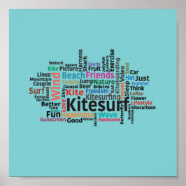 Kiteboarding/kitesurfing - Kitesurf-Design Poster