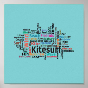 Kiteboarding/kitesurfing - Kitesurf-Design Poster