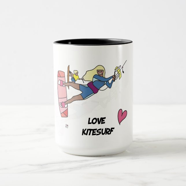 Kiteboarding/kitesurfing - Tasse für Kitemädchen (Zentrum)