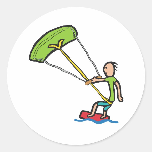 Kiteboarding Runder Aufkleber (Vorderseite)