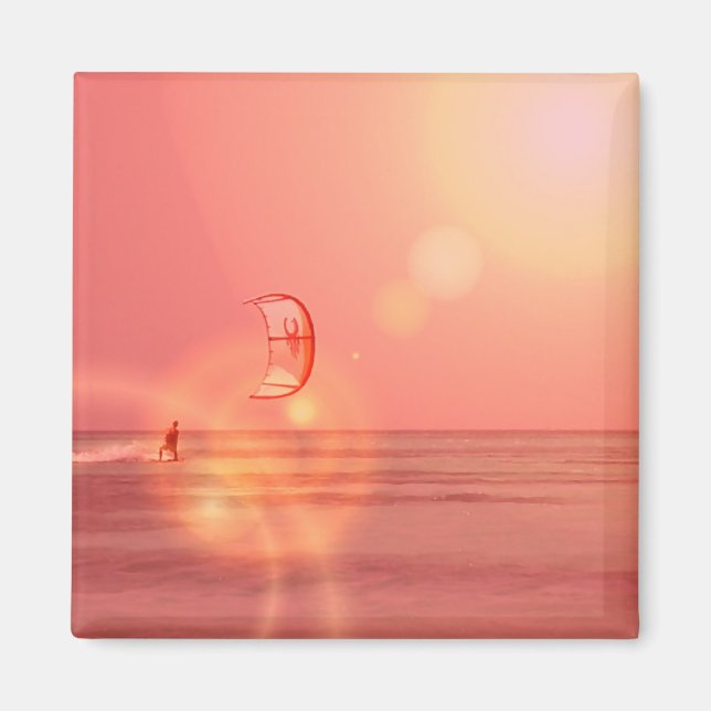 Kiteboarding Sunset Magne Magnet (Vorne)