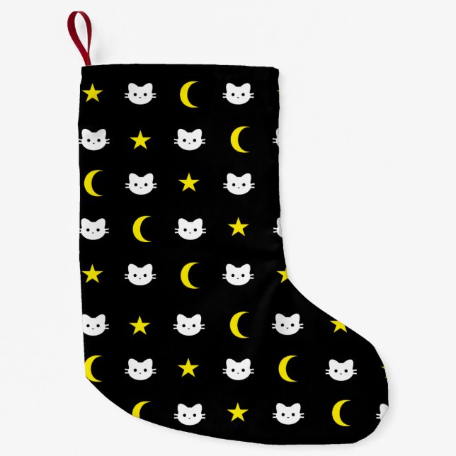 Kitekatze Moon und Sterne Weihnachtsfest Strumpf Kleiner Weihnachtsstrumpf (Vorderseite)
