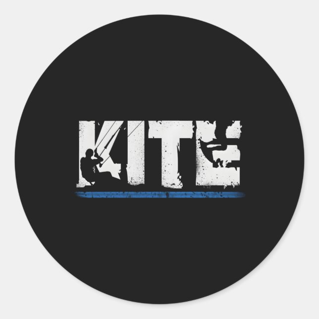 Kitekiteboarding Kiting Kitesurfing Kitesurf Runder Aufkleber (Vorderseite)