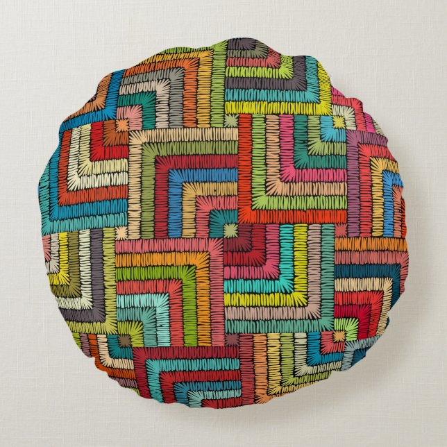 Kitenge Pattern Home Decor pillow Rundes Kissen (Rückseite)