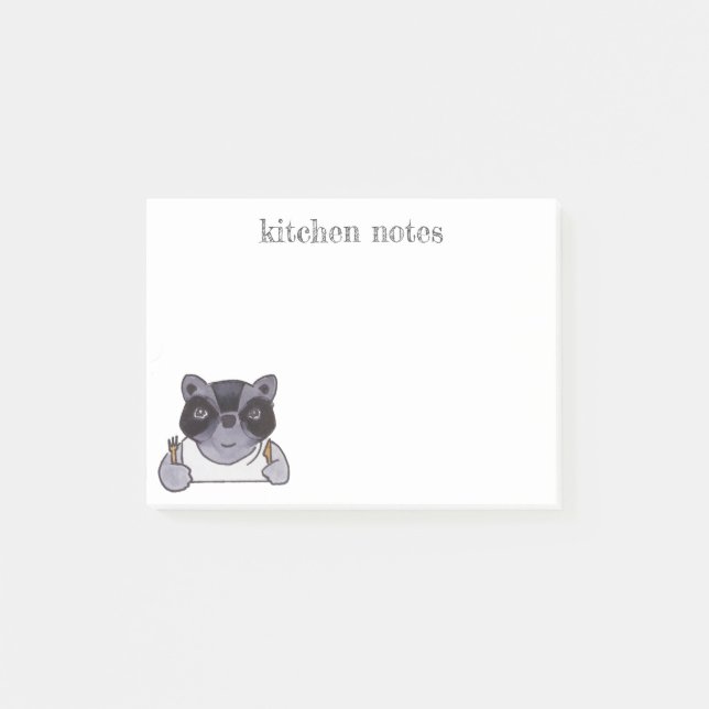 Kiteschätzchen Niedlicher Cartoon Raccoon Post-it Klebezettel (Vorderseite)