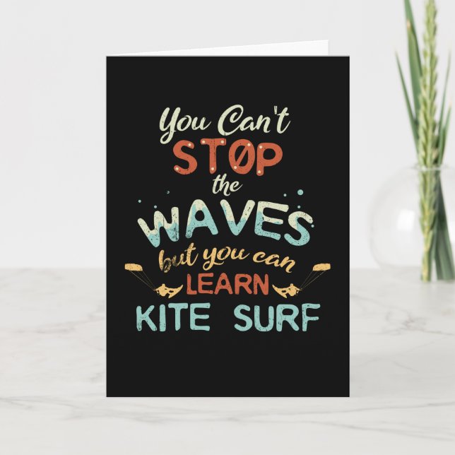 Kitesurf Kitesurfen Stopp Waves Surfen Windsurfen Karte (Vorderseite)
