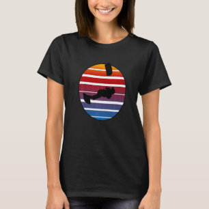Kitesurf Retro Vector Silhouette Lasse Fly A Kite  T-Shirt